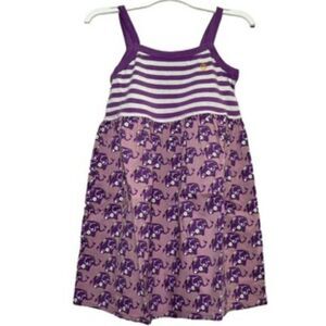 NWT Pink Chicken Happy Striped Dress Purple Elephant, 5Y (V6)